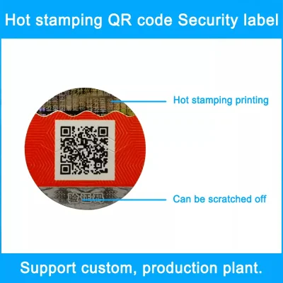 Codice QR del prodotto elettronico etichetta anticontraffazione Bronzing anticontraffazione Scratch off Etichetta codice QR