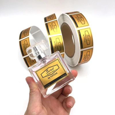  Etichetta personalizzata per bottiglie in vetro in lamina di vinile oro di lusso stampata su Adesivo a vapore cosmetico su entrambi i lati