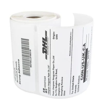  Carta per etichette termiche diretta autoadesiva rivestita in alto di buona qualità In jumbo Roll per l&prime;etichetta adesiva logistica di spedizione