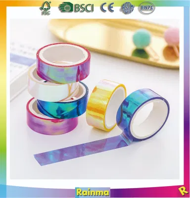  5m laser glitter Washi nastro adesivo decorativo mascheratura Scrapbooking Girl Album Stationery nastro Stationery Stationery Stickers Photo Diary