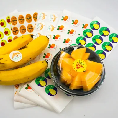  Foglio rotondo colorato adesivo in carta Art. Forte autoadesiva Per alimenti con logo