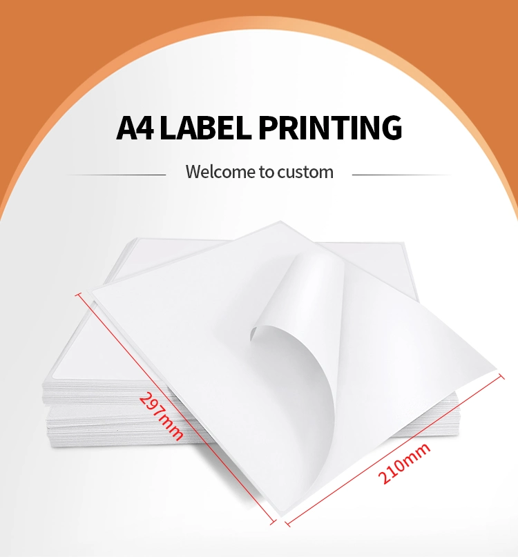 Adhesive Stickers A4 Custom Size Shipping Labels for Inkjet and Laser Printer