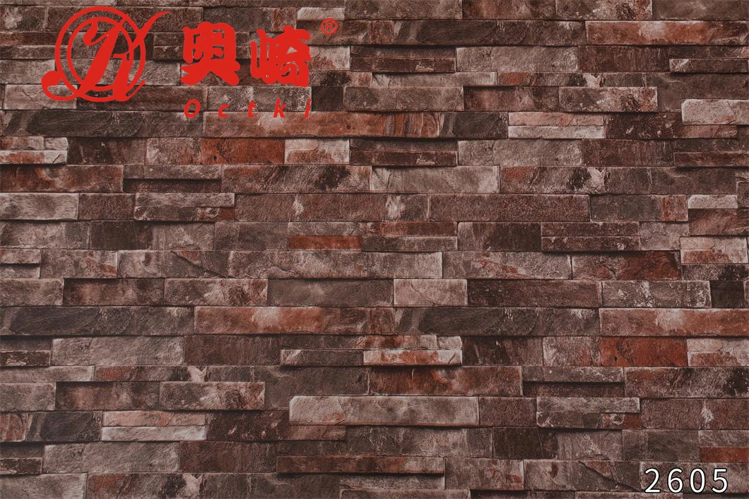 Octki Good Quality Waterproof Grey Brick Modern 3D Vinyl Self Adhesive Office Wallpaper