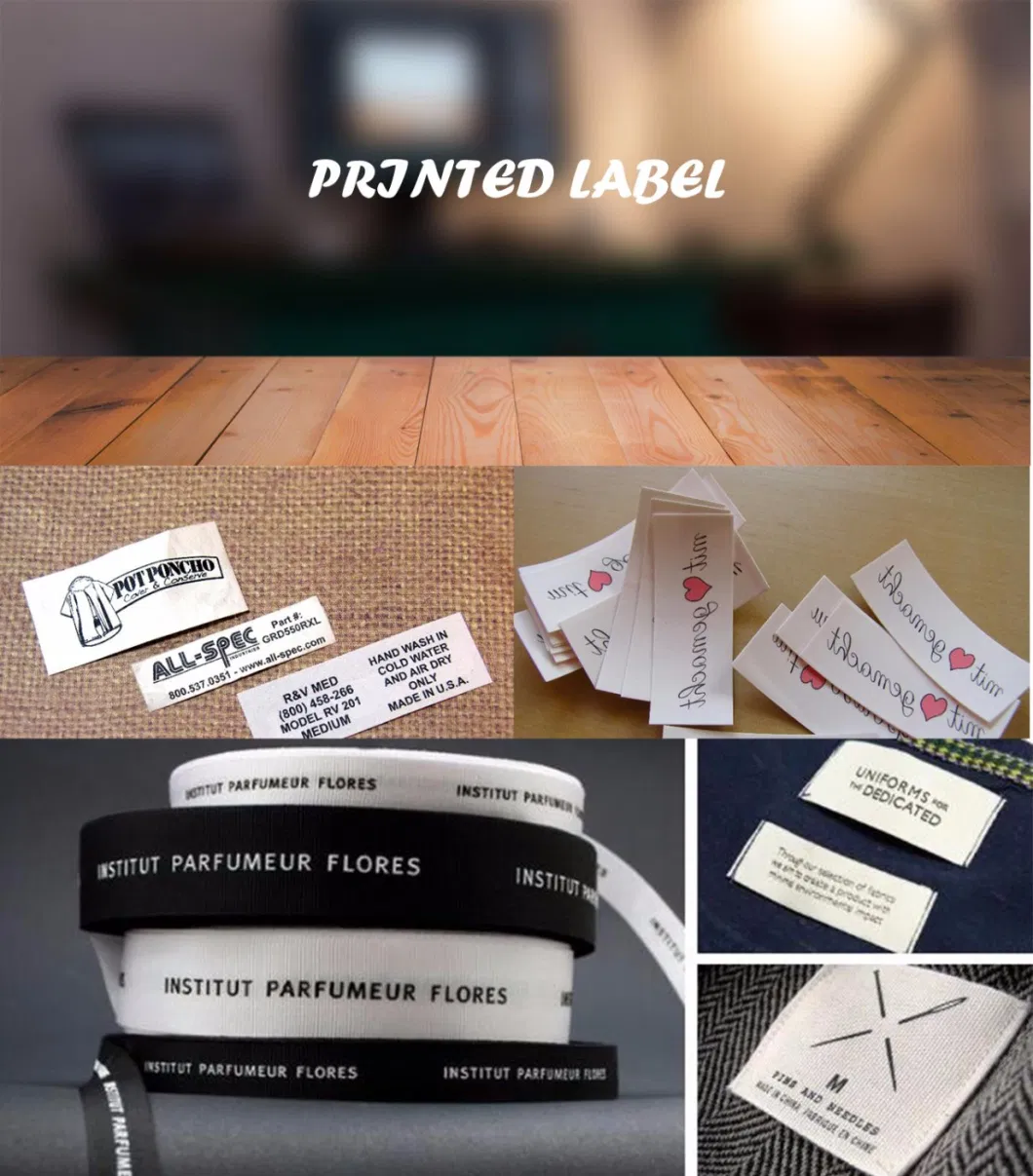 Custom Laser Screen Printing Costume Silk Cotton Labels