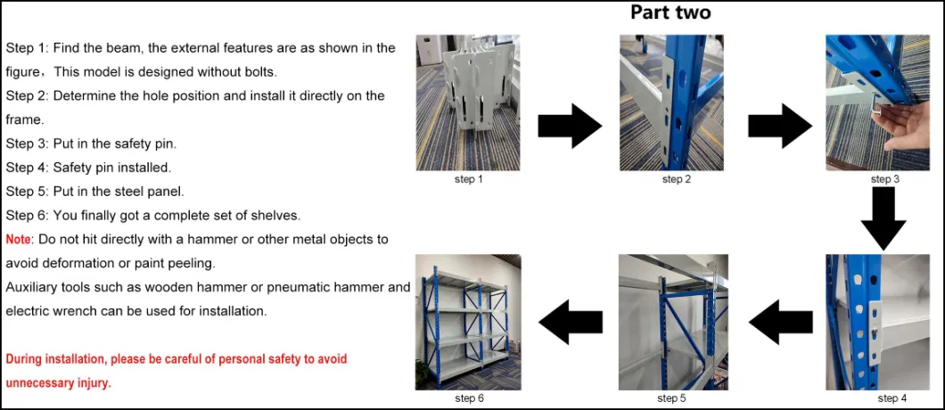 Easy to Assemble and Disassemble of Steel Rack Shelves Warehouse Medium Duty Shelving for Food, Drug, E-Commerce, and Other Product