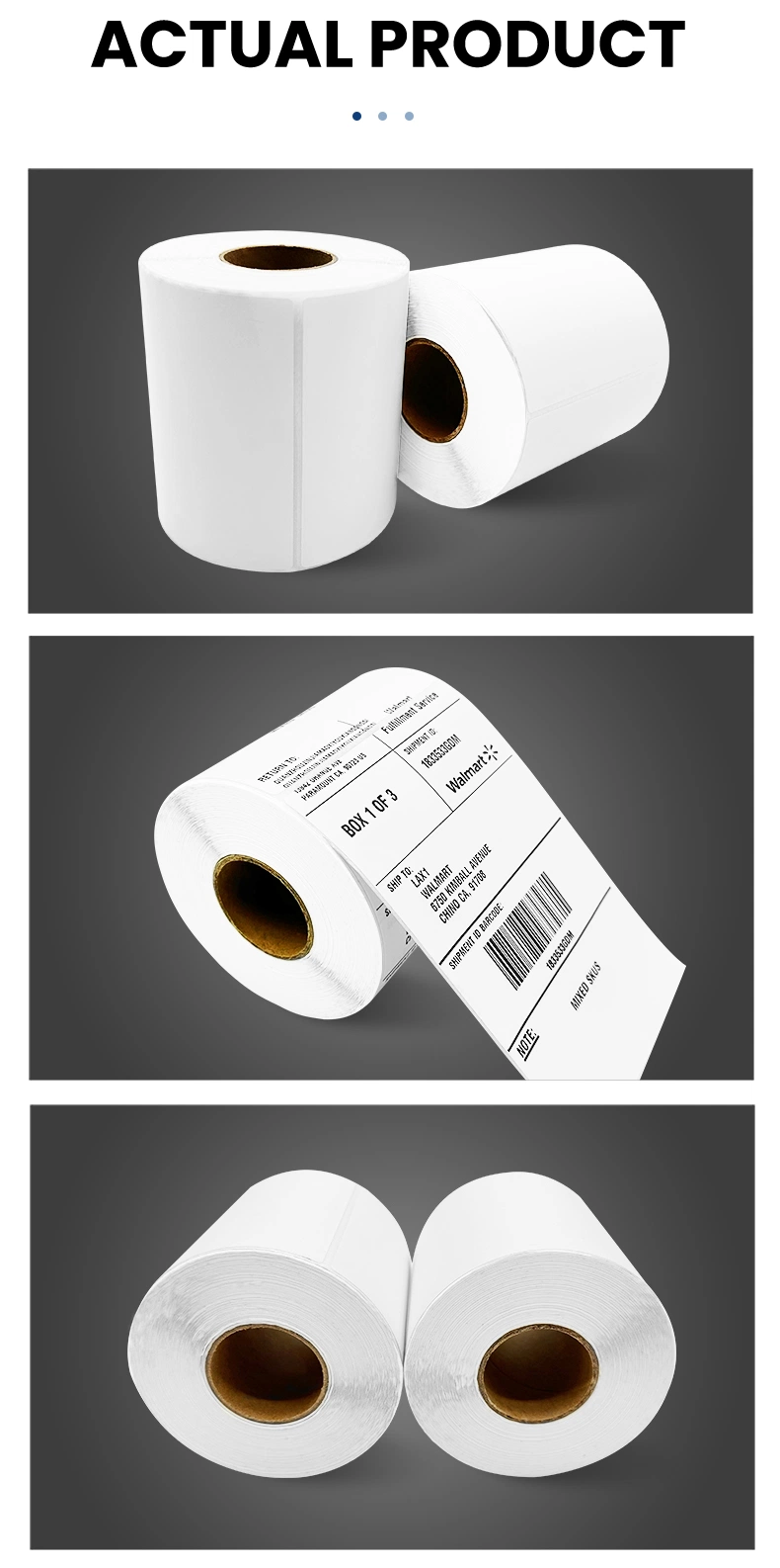 Custom Compatible Self Adhesive Paper Direct Thermal Sticker Paper Thermal Printed Label 4X6, 4X4 Shipping Label