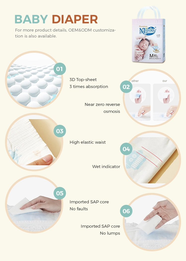 Best Selling Quick Drying Disposable Practical Natural Baby Diaper
