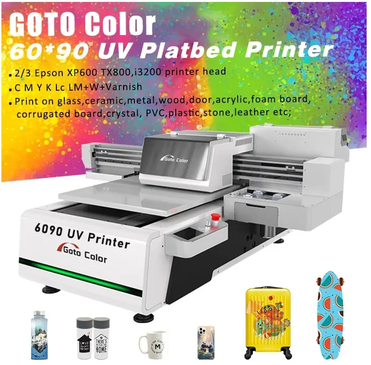 6090 UV Digital Flatbed Printer for Sticker Phone Case ID Card Office