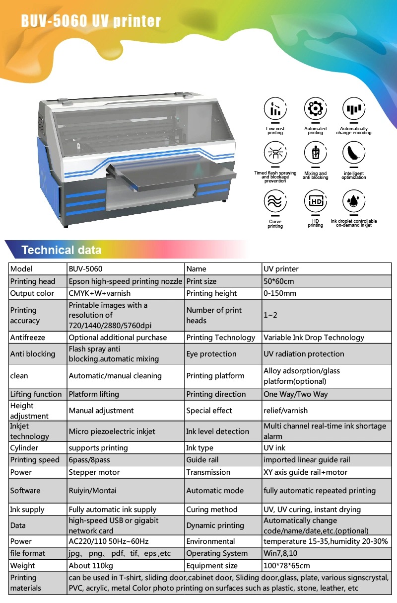 Leather Case Toy Label Industry 5060 Digital Inkjet UV Flatbed Printer