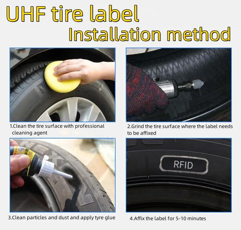 Passive RFID Tracking Tire Label UHF Metal Resistant Rubber Labels