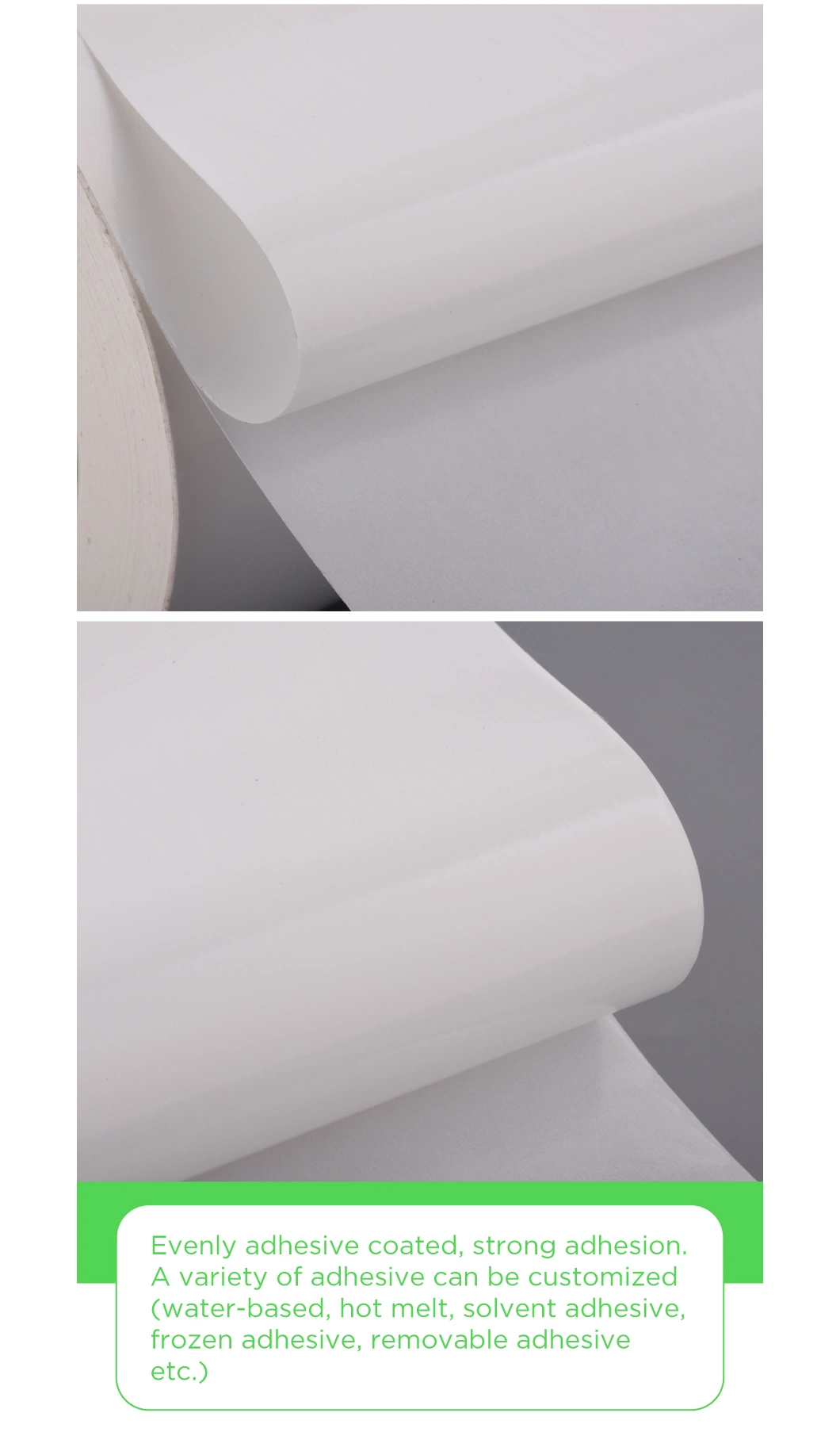 Self Adhesive 60mic Glossy White PP Film Labels Manufacturers blank label