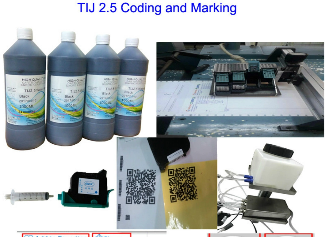Original Tij2.5 Solvent Water Based Black Color Ink Cartridges for Inkjet Printer