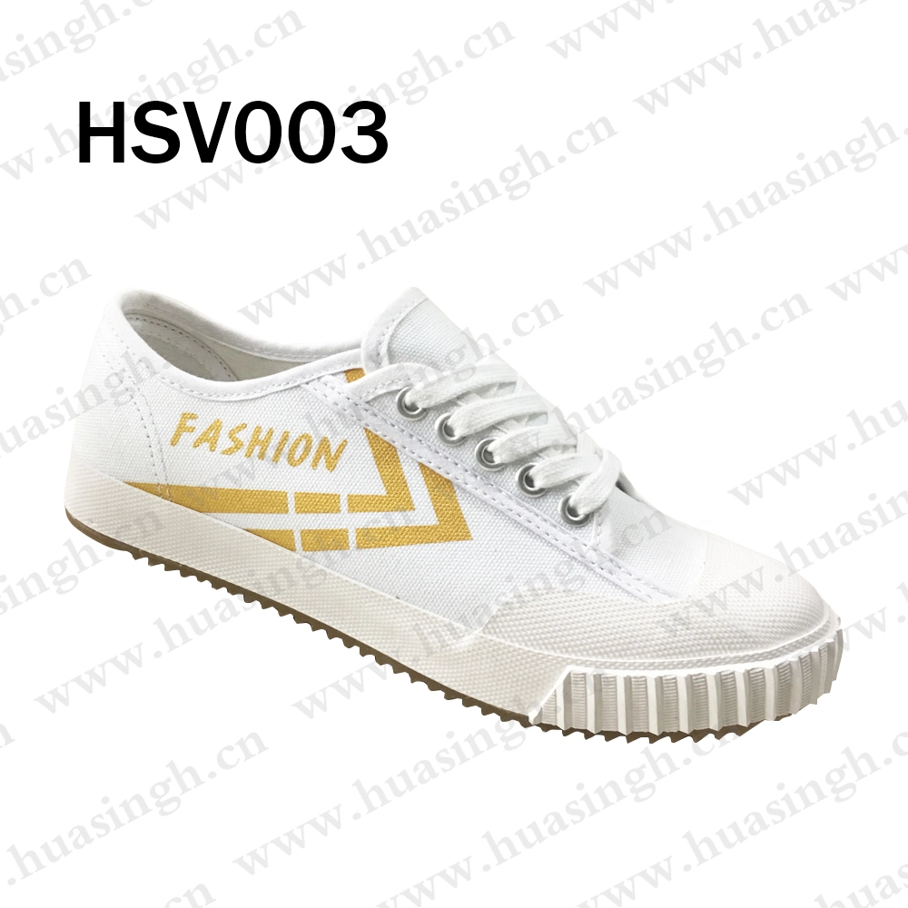 Ywq, Anti-Tear Canvas Upper Casual White Vulcanized Sport Shoe Wholesale Shock Proof Outsole Sneakers for Men Hsv003
