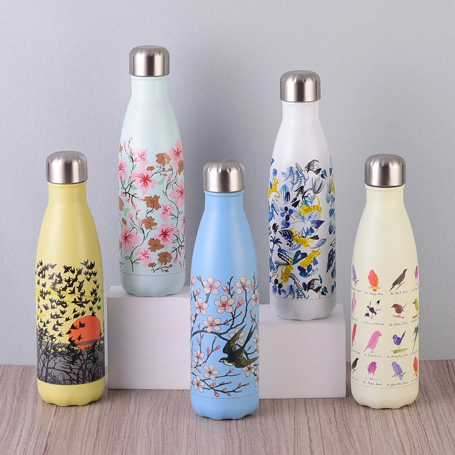 BPA Free Fancy Wholesale Drinking OEM Colorful Metal Custom Portable Thermal Vacuum Gym Termos Hot Sports Insulated Stainless Steel Flask Water Bottle