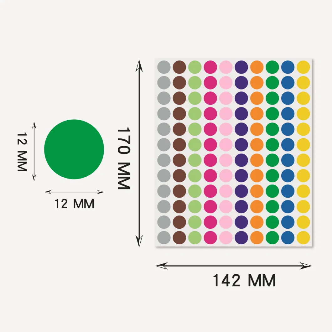 Amazon Color DOT Self-Adhesive Sticker Classification Mark Self-Adhesive 6mm12mm Color Round Label Sticker