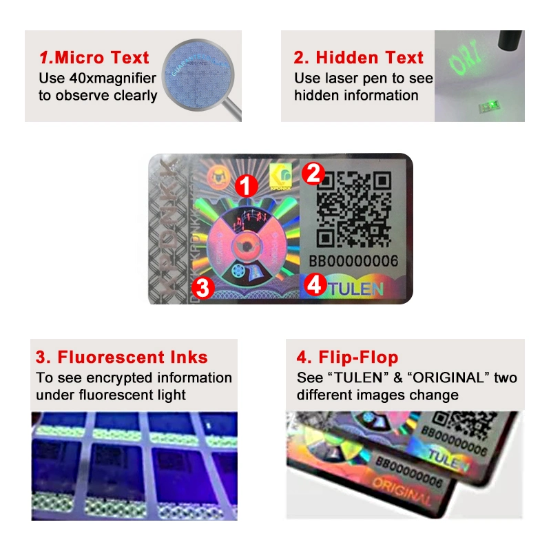 Customized 2D/3D Anti-Counterfeiting Hologram Sticker, Hologram Label with Serial Number