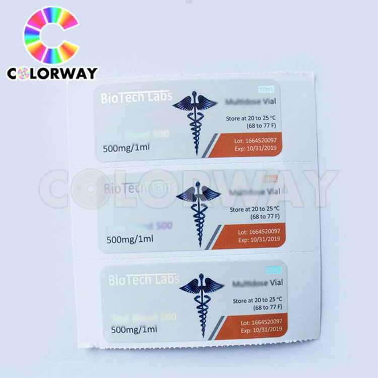 Custom Different Product Names Laser 10ml Vial Labels