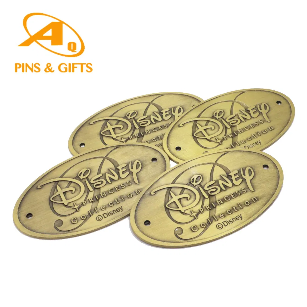 China Wholesale Private 3D Blank Aluminum Custom Logo Sticker Clothing Hang Tag ID Luggage Dog Pet Name Beer Bottle Handbag Furniture Shoe Garment Metal Label