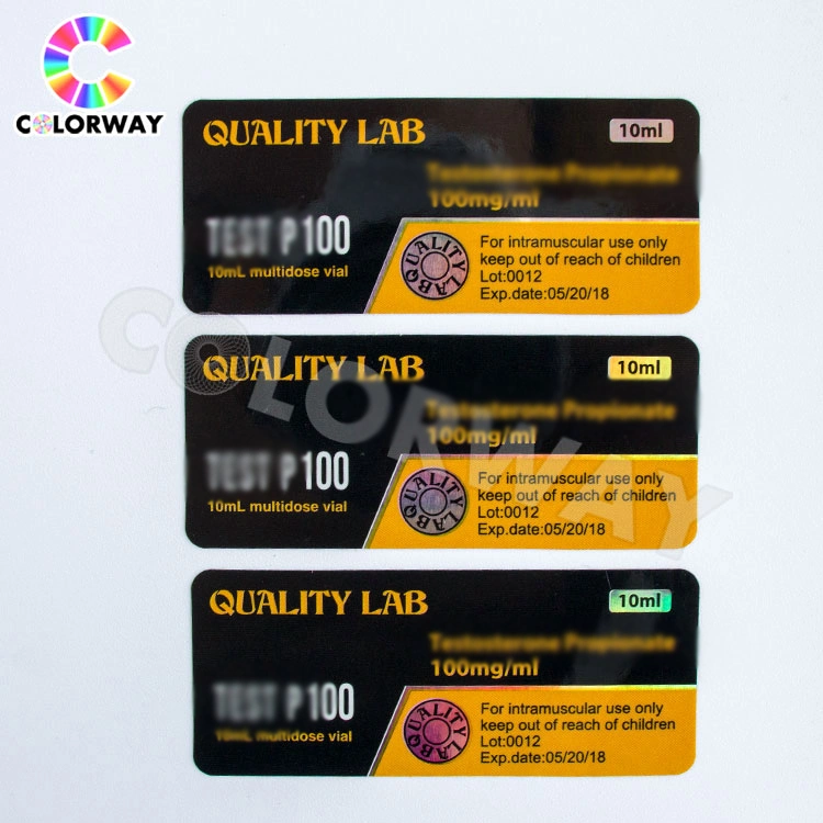 Free Design High Quality Sheet Hologram Pharmaceuticam Safety Vial Label