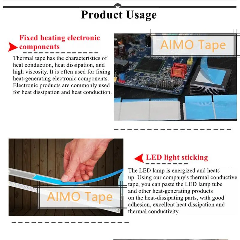 Double Sided Thermally Conductive Adhesive Heat Transfer Tapes for LED Lighting