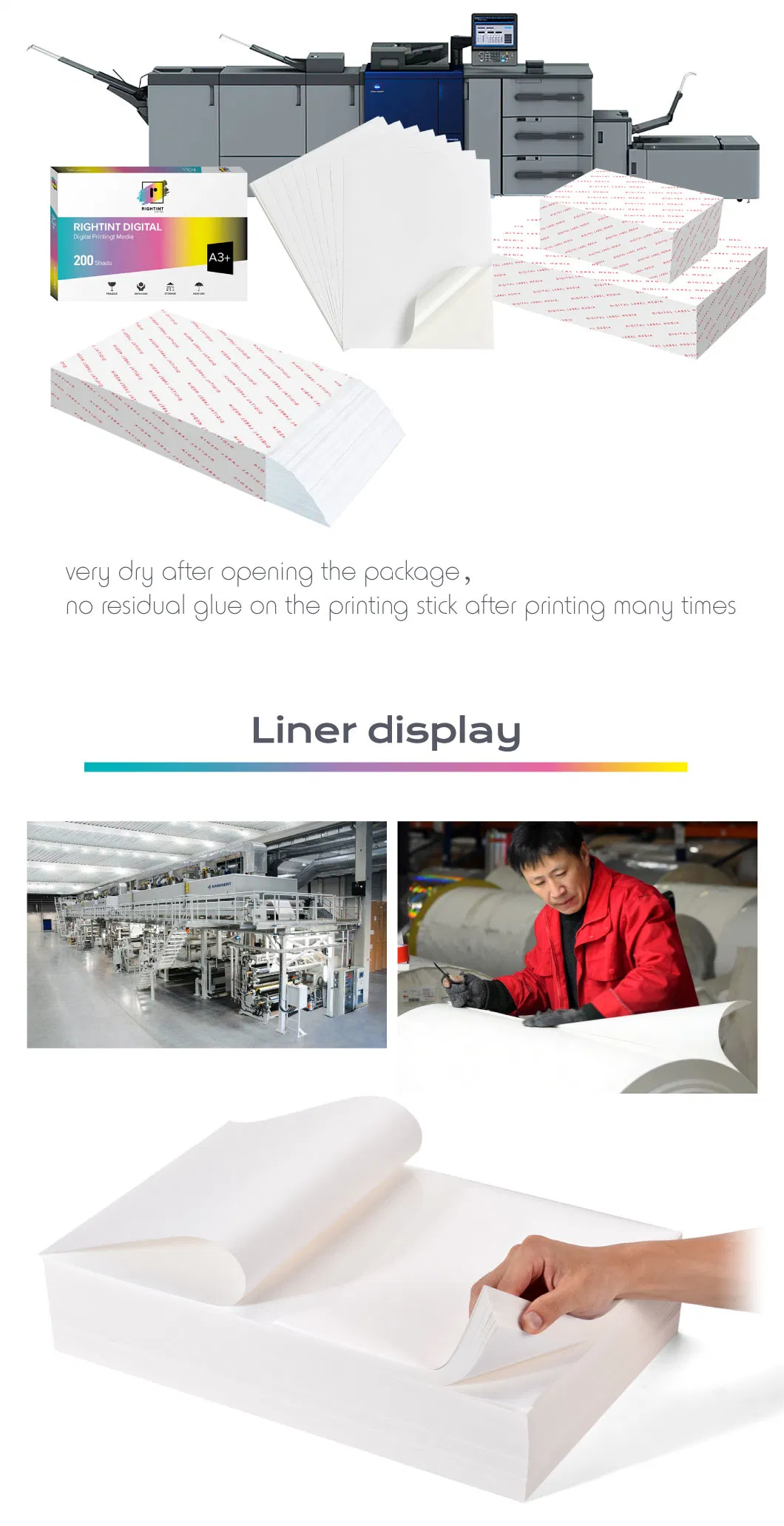 A3+Semi-Glossy Digital Printing Rightint Carton A3, A3+, OEM label vinyl sticker paper