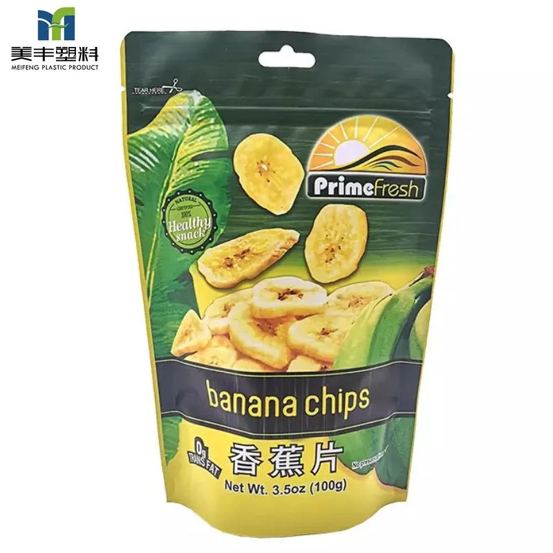 China Direct Factory Supplier Custom Label Stand up Pouch Bag Metalized Plastic Fruit Beef Jerky Candied Fruits Snacks Packaging