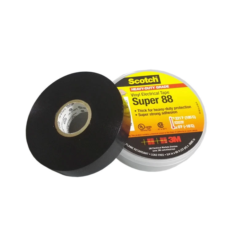 Scotch Vinyl Electrical Tape Super 3m 88, Premium Grade All-Weather, 3/4 in X 66 FT, 8.5-Mil Thick, Black, 10 Rolls