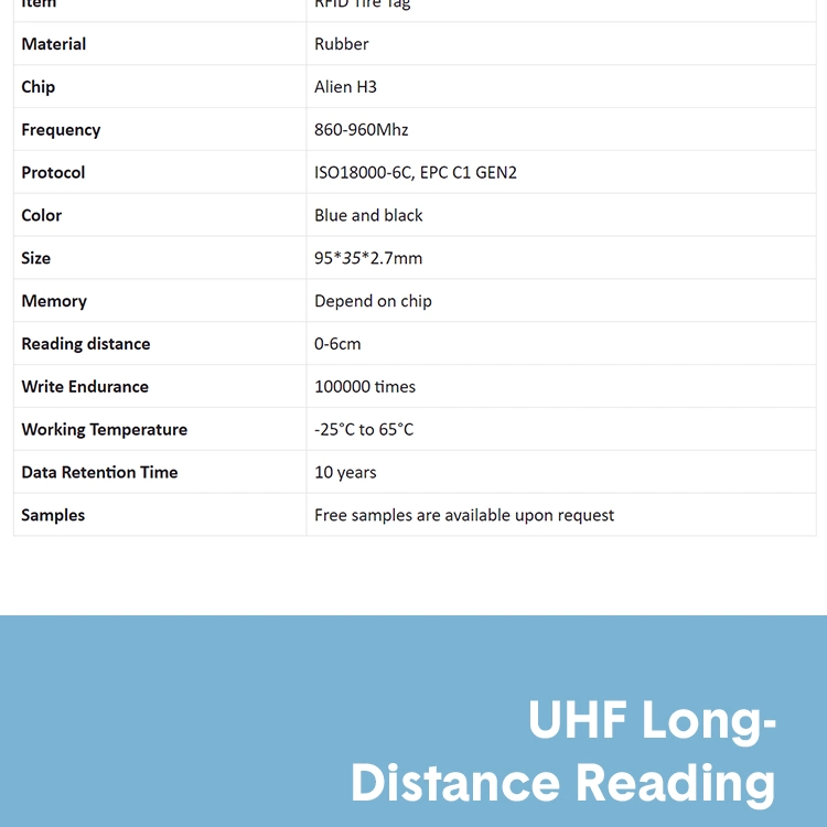 UHF RFID Tire Tag Rubber Label for Inventory Management