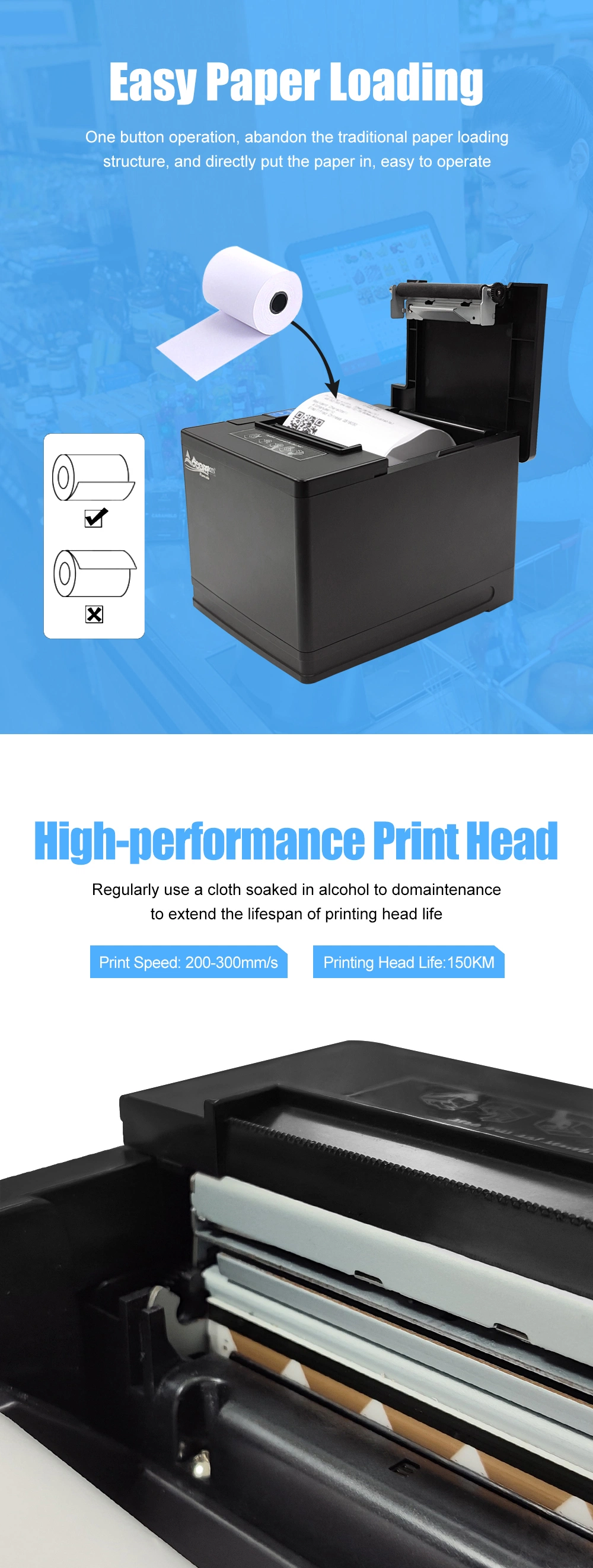 Ocpp-80s Ocom 80mm Thermal Receipt Printer with Auto Cutter