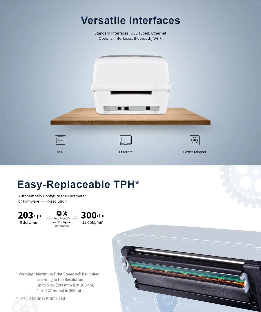 iDPRT iT4S 4 inch 108mm Thermal Transfer Desktop Barcode Label Printer