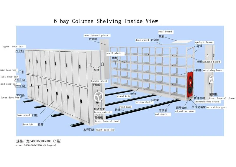 Custom Size Smart Electric Manual Multi Layer Storage Mobile Shelving for Archives