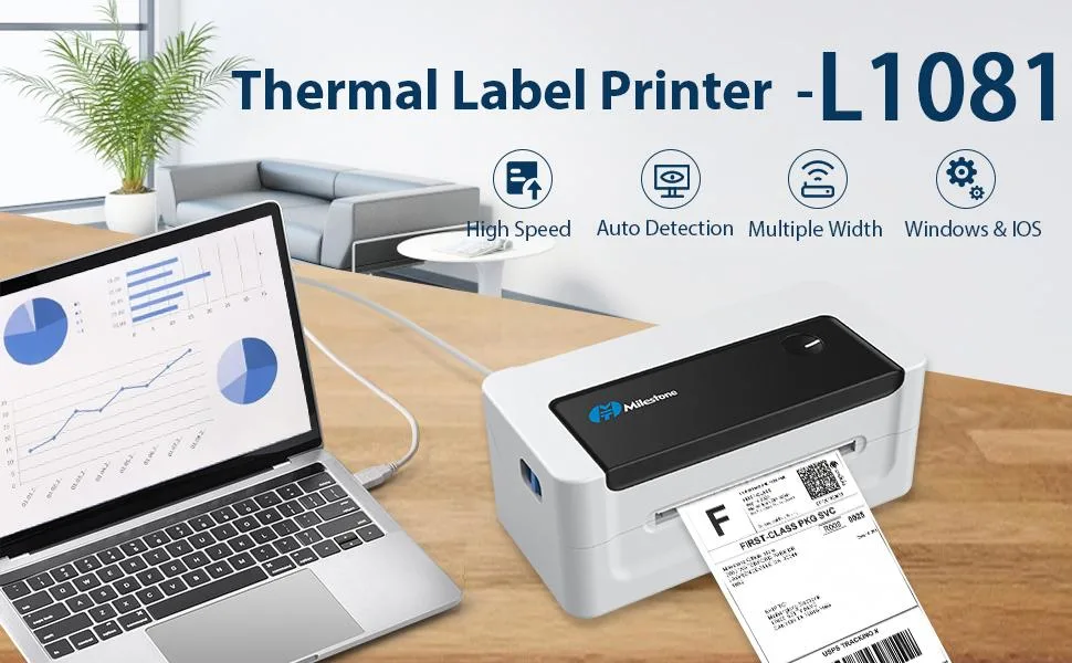 Mht- L1081 Thermal Label Printer 4X6 Wireless Logo and Label Sticker Printer for Small Business