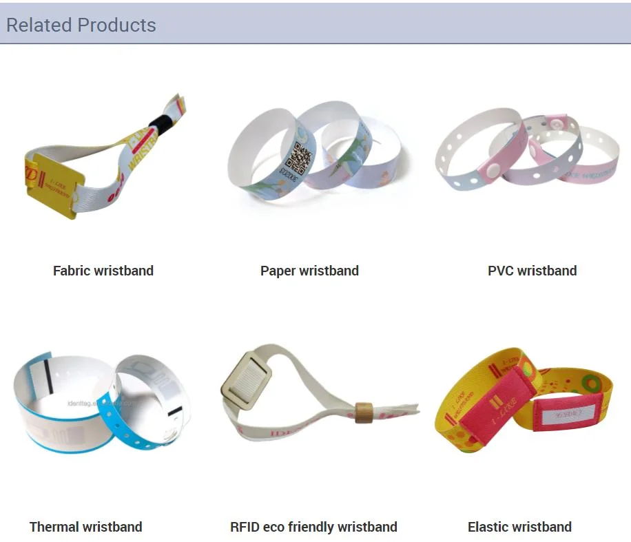 Thermally Printed Medical Wristband Labels 13.56MHz 125kHz UHF 860-960MHz Tag Adjustable Medical Management Wristband