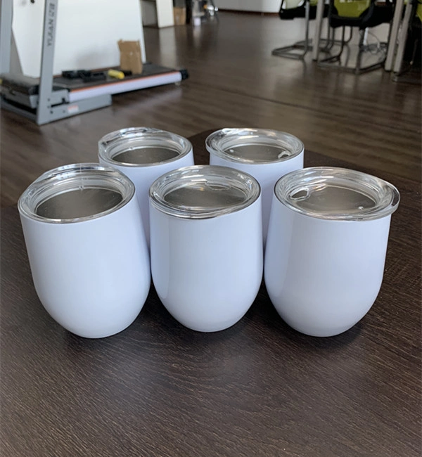 12oz Egg Shaped White Sublimation Blanks 12oz Wine Tumbler Egg Shape Wine Tumbler Wine Tumbler Cups