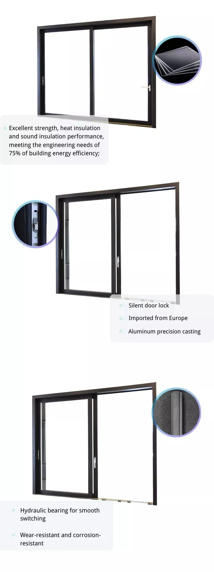 Asian Design Retractable Fly Retractable Frameless Aluminium 3 Panel Balcony Sliding Glass Door Tear &amp; Bug Proof Screen Sliding Door Doors for Living Room