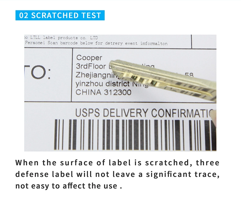 30mm 80mm 100mm Width Direct Thermal Label White Shipping Address Label for UPS/DHL/FedEx Customized