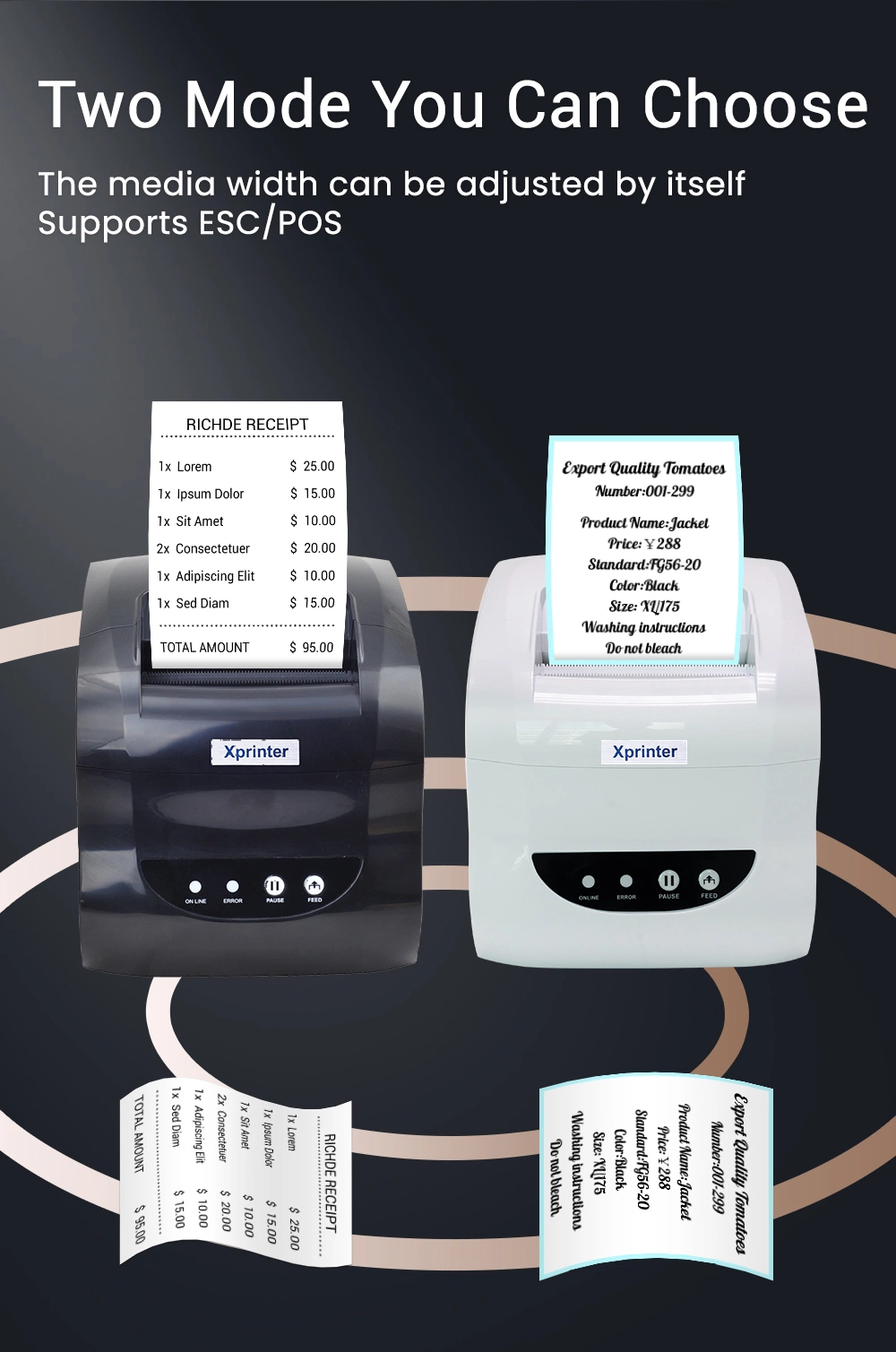 Xprinter XP-365B OEM Black Color 3inch Thermal Shipping Label Printer 80mm Thermal Printer