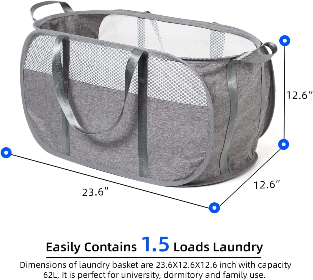 Tear Proof Pop up Laundry Hampers with Strong Handles