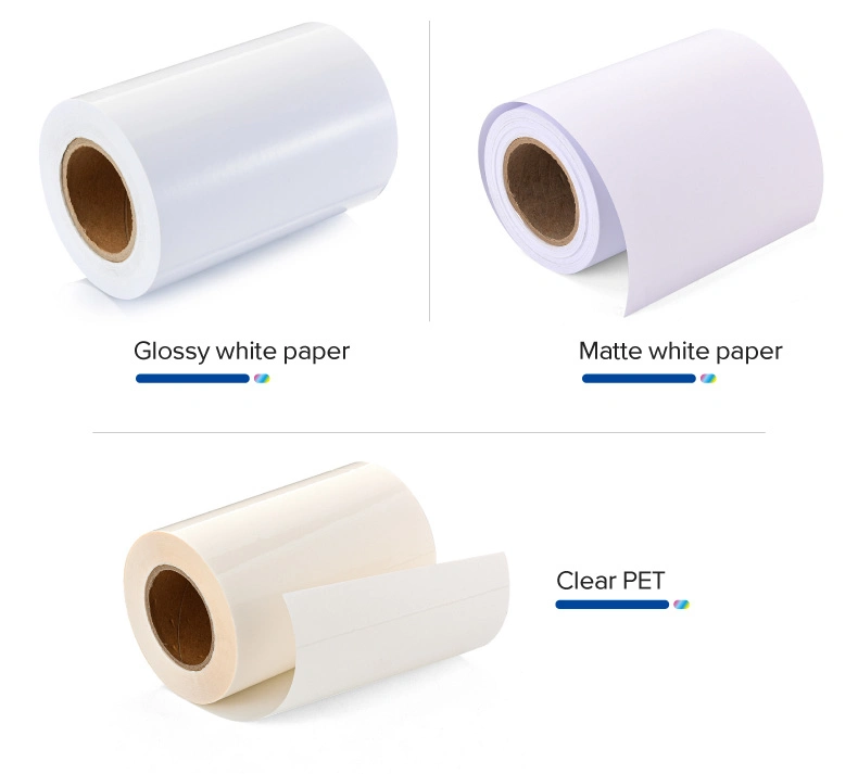 80mic inkjet glossy white PET water-based adhesive 80g white liner sticker