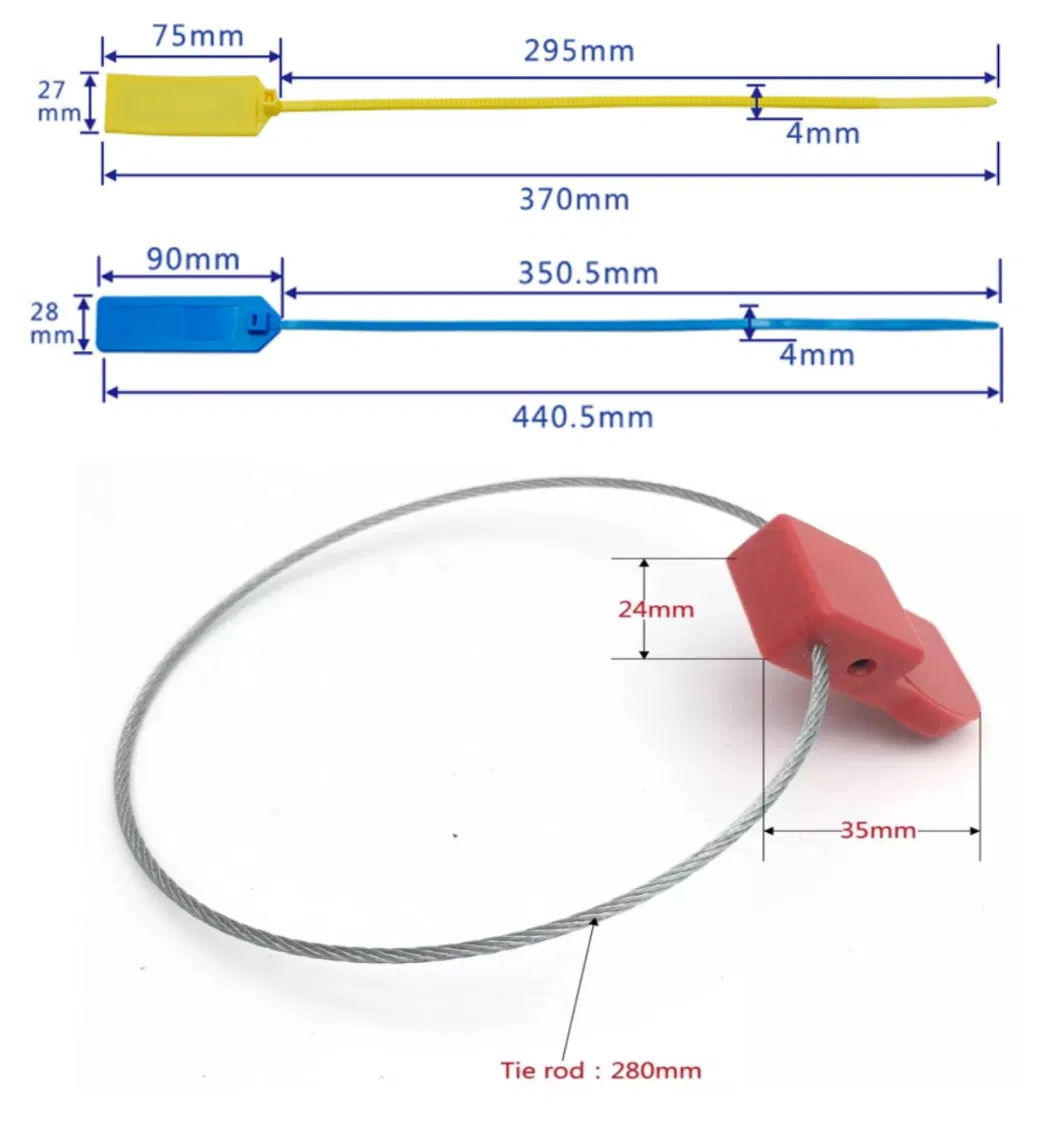 Loop Type RFID E-Seal NFC Electric Seal Label with Laser Logo Stainless Steel Wire