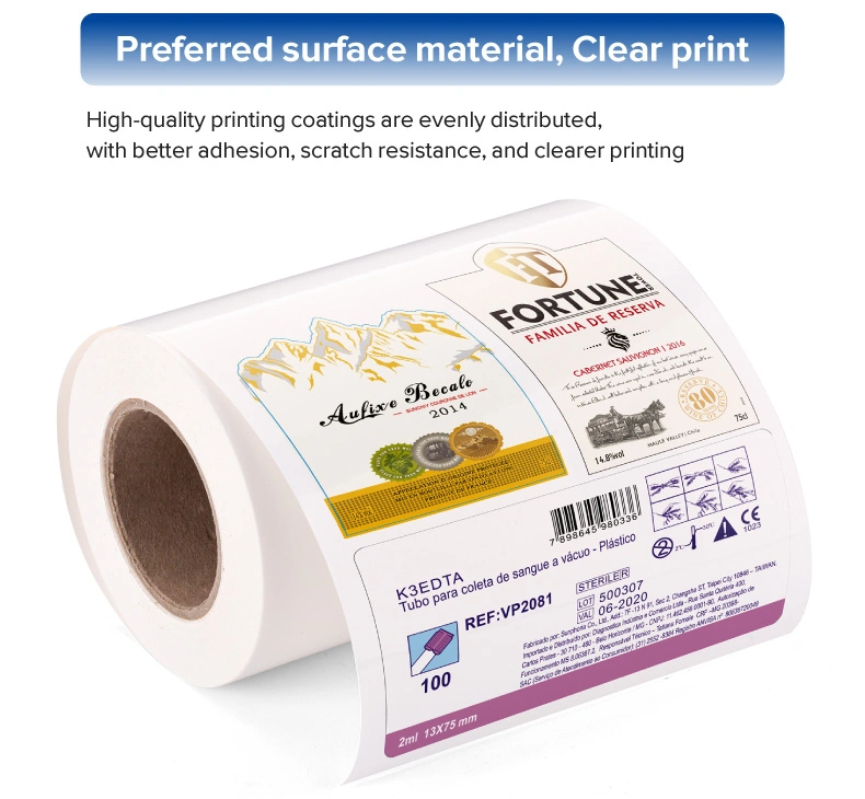 50mic inkjet transparent PET water-based adhesive 80g white liner sticker