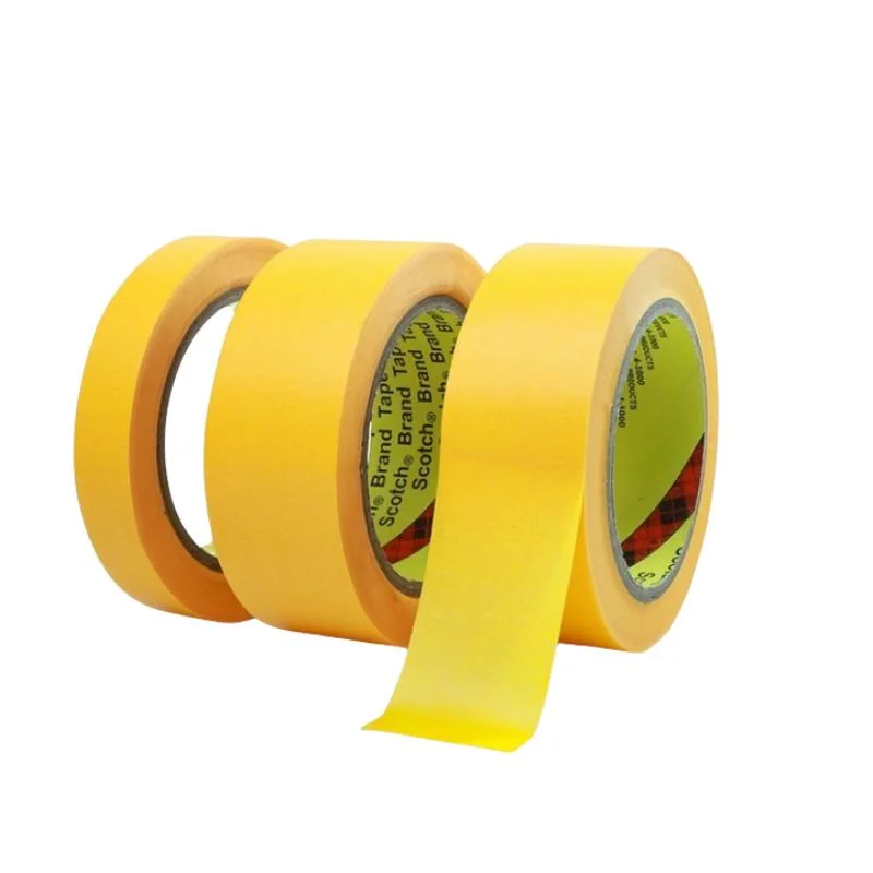 Single Side UV Resistant Yellow Automotive Scotch 3 M 244 Crepe Paper Masking Tape