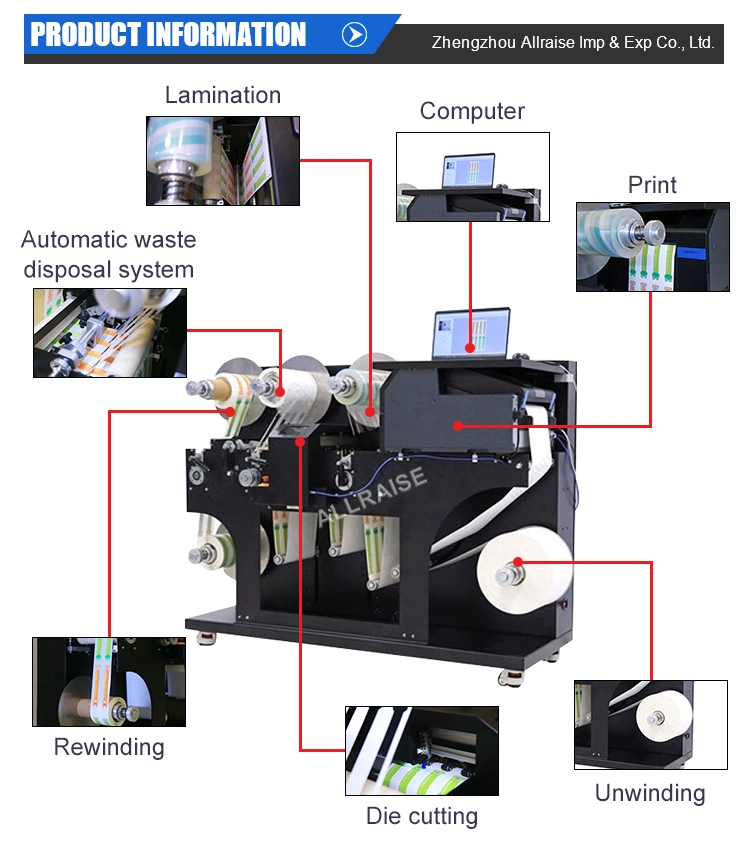 Digital Label Printing Slitting Lamination Cutting Rewinding Machine