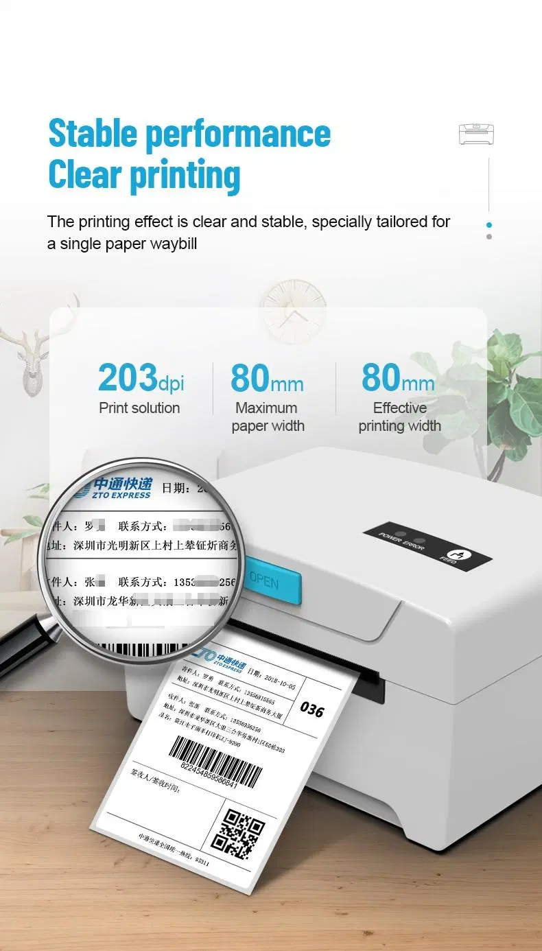 Direct Shipping Label 80mm Thermal Sticker Label Printer