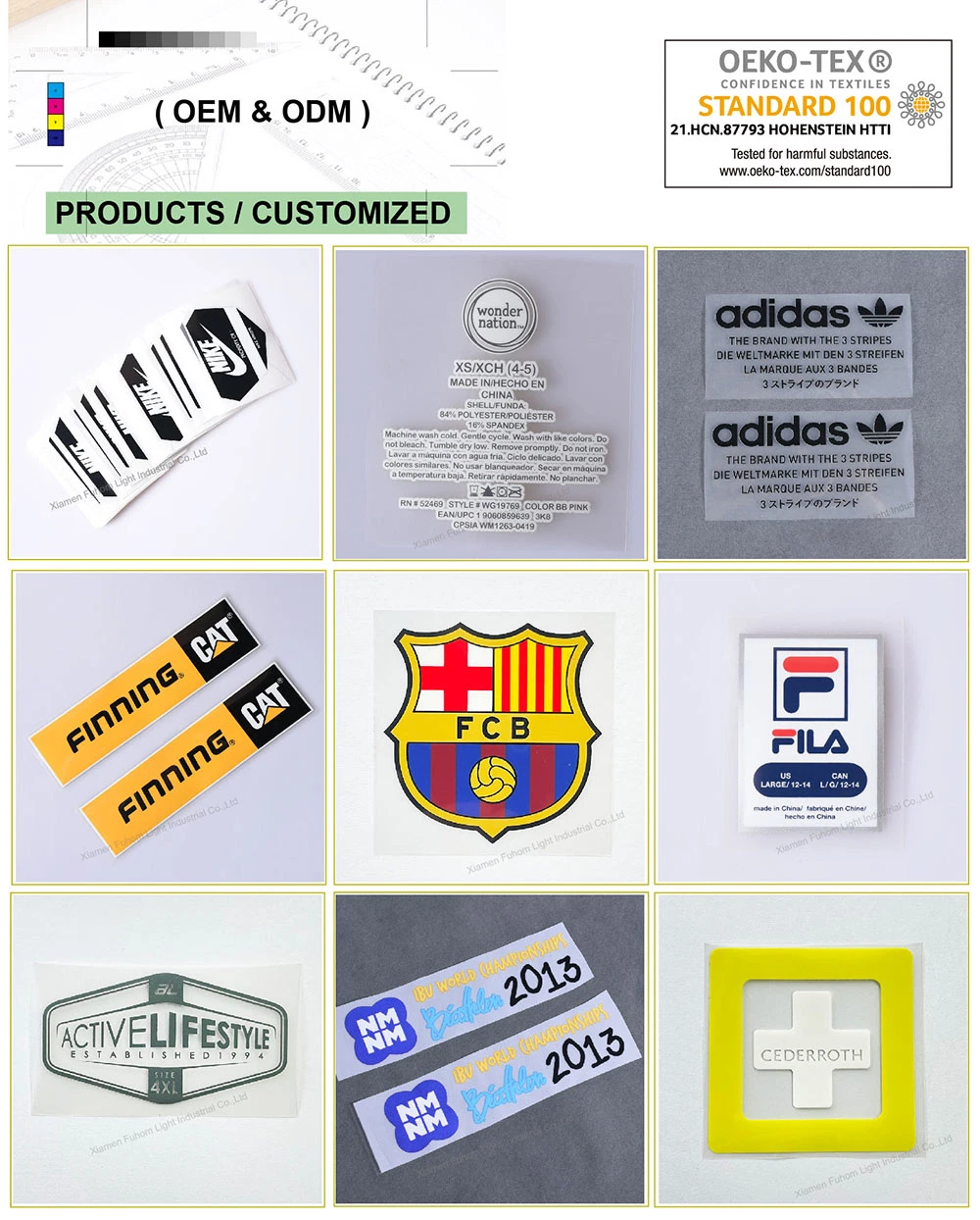 Factory Direct Custom Brand Logo Heat Transfer Print Label for Clothing Tags