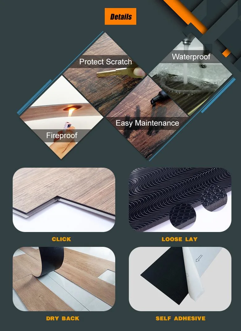 Dbdmc Brand Manufacturer Directory Waterproof Vinyl Flooring PVC Tiles 4mm