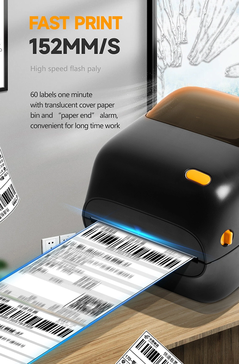 Newest Design Thermal 4X6 Shipping Label Printing Address Waybill Sticker Printer