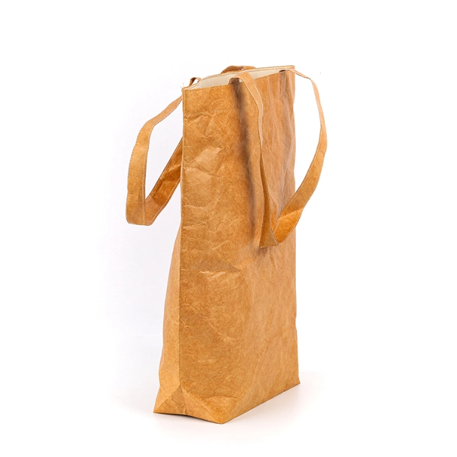 Vintage Eco Reusable Tyvek DuPont Paper Bag Handbags, Reusable Waterproof Tear, Leak Resistant, Spill Proof, Brown Color