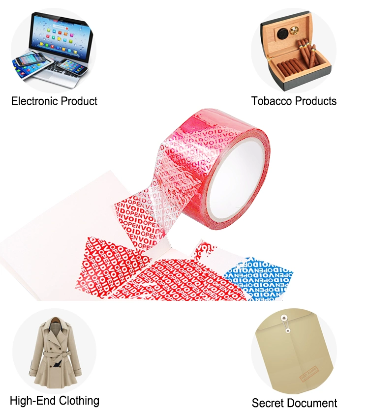 Custom Waterproof Bag Sealing Special Adhesive Sticker Label Void Tape/ Evidence Void Security Packing Tape