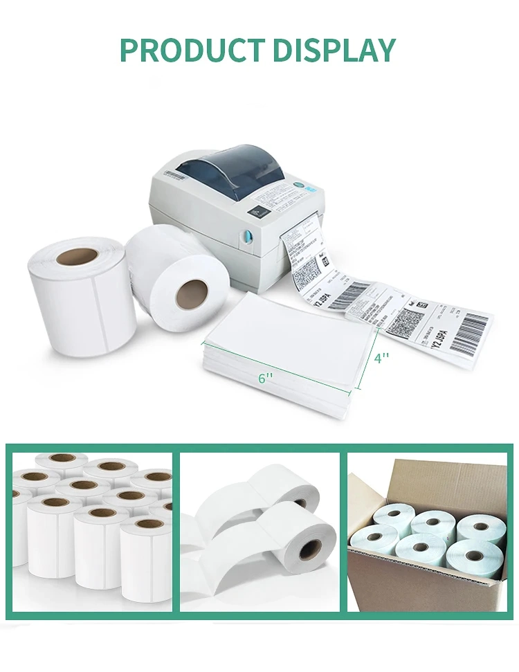 Manufacturer Supply Logistics Tracking 4&quot; X 6&quot; Self Adhesive Sticker 100*150mm Thermal Printer Label Waterproof for Shipping